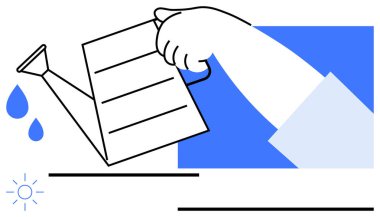 Sulamadan dökülen su damlaları büyüme, bakım ve bakımı temsil eder. Sürdürülebilirlik, eğitim, bahçıvanlık, kalkınma, çevre dostu uygulamalar, destek ve ilerleme için ideal