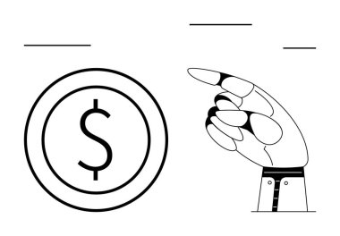 Robotik el işaretleri, otomasyonu, ekonomiyi ve finansal yeniliği sembolize eder. Yapay zeka, fintech, yatırımlar, robotik, dijital bankacılık yenilik stratejileri için ideal