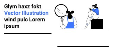 Büyüteçle bir şeyi inceleyen, tabletten kitap okuyan biri. Teknoloji, öğrenme, analiz, araştırma, odaklanma, verimlilik dijital medya için idealdir. İniş sayfası