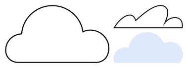 Üç bulut cesur bir tasarım, ince bir taslak, ve pastel tonuyla doldurulmuş. Hava durumu, yaratıcılık, rüyalar, veriler, minimalizm dijital içerik soyut fikirler için idealdir. Kusursuz düz basit metafor