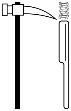 Madencilik kazma ve test tüpü madeni para yığınıyla kaynak, bilim ve yatırımı sembolize ediyor. Madencilik, bilim, ekonomi, yenilik, teknoloji sürdürülebilirliği ve araştırma için idealdir. Düz basit