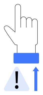 Yukarı doğru ok ve uyarı üçgeniyle el kaldırılması dikkat, dikkat, ilerleme ve karar verme mekanizmasını iletir. Uyarı, rehberlik, öncelik, odaklanma, yön eğitimi için ideal basit metafor