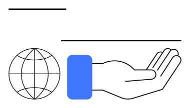 Küresel destek, sürdürülebilirlik, birlik, işbirliği, çevre bakımı ve hayırseverlik temalarını öneren küreye uzanmış bir el. Bağış, küresel yardım, çevre bilinci bağlantısı için ideal
