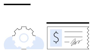 Vites ve imzalı makbuz otomasyon ve düzenli iş akışı olduğunu gösteriyor. Finans, teknoloji, ortaklık, yenilik, sözleşme, sistem yönetimi ve iş verimliliği temaları için idealdir. Düz basit
