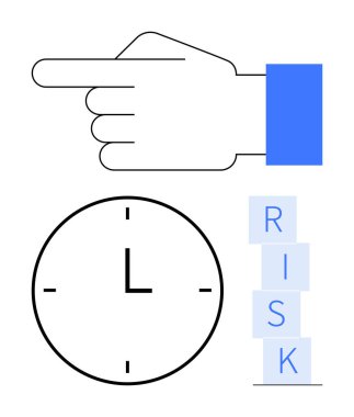 El hareketi sinyal yönü, saat gösterimi zaman yönetimi ve yığın halinde heceleme riski. Karar verme, strateji, teslim tarihleri, öncelikler, uyarılar, soyut çizgiler için ideal