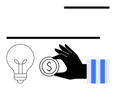Ampulün yanında madeni para sunmak yaratıcılığı, iş büyümesini, başarıyı vurgulamak. Girişim finansmanı, girişimcilik, ekonomi, mali planlama, yenilik için ideal