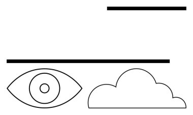 Göz ve bulut yatay çizgilerle eşleştirildiğinde görüş, yaratıcılık, berraklık ve bağlantı görülür. Yenilik, tasarım, içgözlem, rüya gören odaklanma, basitlik takım çalışması için idealdir. Düz basit