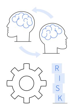 Oklu iki beyin bilişsel işbirliği ve fikir paylaşımını temsil ediyor. Vites sorun çözmeyi sembolize eder. Yığınla RISK mektubu analiz, strateji ve karar verme mekanizmasını çağrıştırıyor. Takım çalışması için ideal