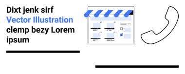 Çeşitli konteynır ve bölümlerle kablo çerçeve arayüzü, Dixit jenk sirf ve Lorem Ipsum da dahil olmak üzere metin blokları, vurgulanmış mavi metin, telefon ahizesi. UX tasarımı ve web geliştirmesi için ideal