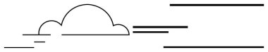 Pürüzsüz yatay çizgileri olan bulut çizgisi hareket ve verimliliği gösteriyor. Teknoloji, iletişim, bağlantı, yenilik, hava durumu, bulut hesaplama, hız için ideal. Düz basit metafor