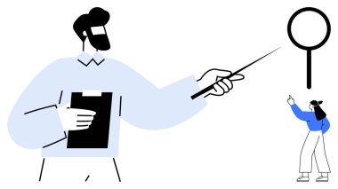 Lider, ekip üyelerinin etkileşim halinde olduğu odak noktasına işaret ediyor. Takım çalışması, işbirliği, liderlik, beyin fırtınası, eğitim, rehberlik, iletişim için ideal. Düz basit metafor