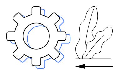 Organik bitki ve ileri okun yanı sıra gelişmeyi, ekolojik bilinci ve sürdürülebilir ilerlemeyi gösteren bir yeniliği temsil eden dişli. Çevre, endüstri, büyüme ve yenilenebilir enerji için ideal