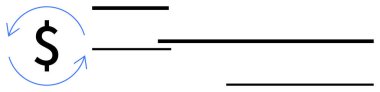 Akışı temsil eden oklarla çevrili dolar işareti, yatay çizgilerle eşleştirilmiş. Finans, ticaret, işlemler, yatırımlar, nakit akışı, muhasebe ekonomik kavramları için idealdir. Düz basit metafor