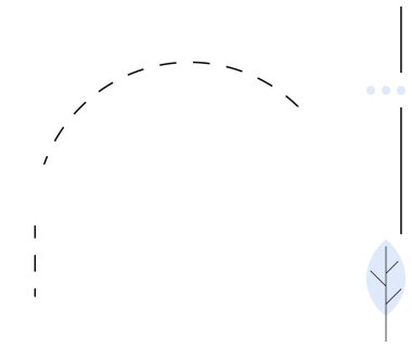 Soyut kıvrımlı ve düz çizgiler, küçük noktalı detaylar ve basit mavi yaprak elementi. Markalaşma, tasarım, yaratıcılık, minimalizm, doğa modern basitliği dengelemek için idealdir. Düz basit