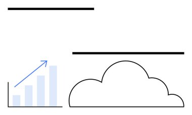 Büyümeyi, analitiği ve bulut sistemlerini vurgulayan, yukarı doğru ok şeklinde bir çubuk çizelgesi. Yenilik, veri depolama, bulut güvenliği, ölçüler, ölçeklenebilirlik süreci için idealdir.