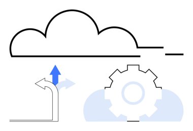 Bulut çizgisi teçhizatı ve yön okları tercihleri, büyümeyi ve teknolojiyi akla getiriyor. Yenilik, teknoloji, karar verme, veri depolama, bulut hesaplama otomasyon iş akışı için idealdir. Düz