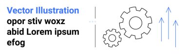 Birbirine bağlı iki vites ve yukarı doğru ok takım çalışmasını, gelişmeyi ve büyümeyi sembolize eder. Üretkenlik, iş, teknoloji, mühendislik, yenilik, verimlilik için ideal basit iniş sayfası