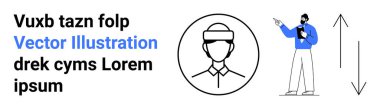 Profilde bir kişinin ana hatları, elinde bir pano ve oklarla sunulan bir adam, büyüme, yön, eğitim, strateji, liderlik ve karar verme mekanizmasını temsil ediyor. Basit bir iniş sayfası için ideal