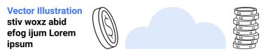 Cloud shape, stack of coins, and digital currency icon highlight financial technology. Ideal for fintech, savings, banking, cloud computing, digital economy, wealth simple landing page