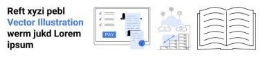 Payment on digital form, cloud computing with data graphs, and open book for education. Ideal for finance, technology, analytics, education, learning knowledge sharing online tools. Abstract line
