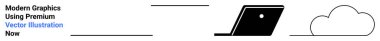 Simplistic laptop connected to a cloud suggests technology, data transfer, and cloud computing. Ideal for tech innovation, data storage, networking, minimal design, future tech, software