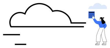 Dijital takvimi olan büyük bir bulut. Bulut depolama, dijital programlama, işbirliği, veri yönetimi, verimlilik, uzaktan erişim, yenilik için ideal. Düz basit metafor
