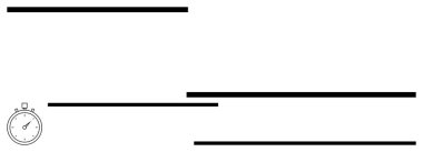 Kronometre simgesi değişik uzunluklarda dört yatay çubukla eşleştirildi. Zaman yönetimi, verimlilik, performans takibi, minimalizm, ilerleme belirleme, hız analizi, düz basit