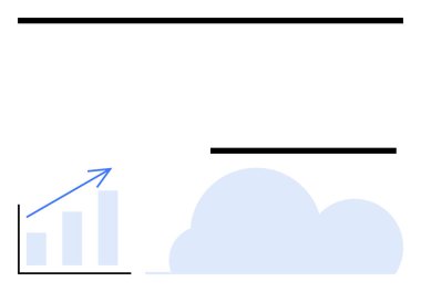 Bulutun yanında yukarı doğru ok olan bir çubuk grafiği. İş, analitik, başarı, teknoloji, bulut hesaplama, ölçeklenebilirlik ve büyüme için idealdir. Minimalist düz metafor