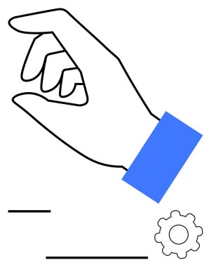 Minimalist el vites kutusunun yanında çimdikleme hareketi yapıyor. Kontrolü, kişiselleştirmeyi veya ayarları öneriyor. Teknoloji, sistemler, strateji, UI tasarımı, yenilik hassasiyeti için idealdir.