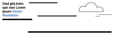 Bulut hatları ve dağınık yatay çizgiler modern bir düzende. Kontrast ve yapı için metin konumlandırıldı. Markalaşma, tasarım eğilimleri, basitlik kavramları, yaratıcı alan, temiz kullanıcı için ideal
