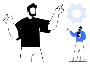 Danışman, profesyonel olarak vites simgesinin yanında dikkatle dinlediğini belirterek öne doğru hareket eder. Takım çalışması, koçluk, liderlik, rehberlik, planlama, akıl hocalığı için ideal. Düz basit