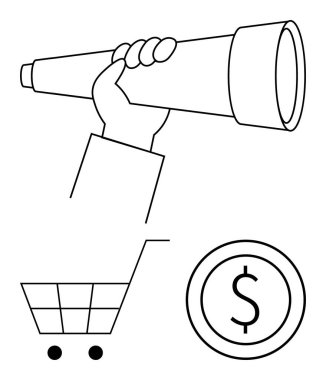 El ele tutuşan teleskop arama fırsatları, tekerlekli alışveriş arabası, bir dolarlık altını çizme değeri. İş, strateji, arama, ticaret, yatırım piyasası yenilikleri için idealdir. Düz