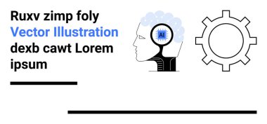 Yapay zeka çipi ve donanımlı beyin yapay zekayı, teknolojiyi, yeniliği, problem çözmeyi temsil ediyor. Yapay zeka, veri bilimi, yaratıcılık, otomasyon, eğitim teknolojisi blogları için ideal