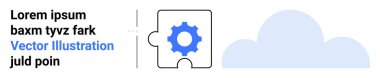 Bulut elementinin yanında sistem entegrasyonunu ve metni sembolize eden bir yapboz parçası. Teknoloji, yenilik, yazılım, bağlantı, işbirliği, otomasyon, basit iniş sayfası için ideal