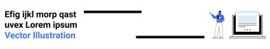 Çalışma odasında yer tutucu metni olan bir bilgisayarı işaret eden kişi. Eğitim, iş, eğitim, işbirliği, teknoloji, sunumlar için ideal, basit iniş sayfası