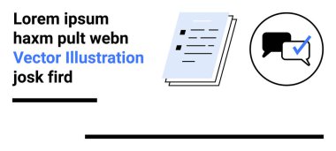 Konuşma baloncuğunun yanında içerik incelemesi, iletişim ve doğrulamayı temsil eden bir yığın belge. İş için ideal, işbirliği, belgelendirme, geri bildirim, onay kılavuzları