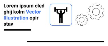 Ağırlık kaldıran halterci iki vites şeklinin yanında halter kaldırıyor. Güç, takım çalışması, mekanik ve verimliliği temsil ediyor. Fitness, mühendislik, işbirliği, yenilik, teknoloji sektörü için ideal