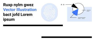 Parmak izi simgesi, geometrik şekiller ve minimum dizaynlı metin elemanları. Teknoloji, güvenlik, kimlik, soyut kavramlar, markalaşma, iletişim ve basit iniş sayfaları için ideal