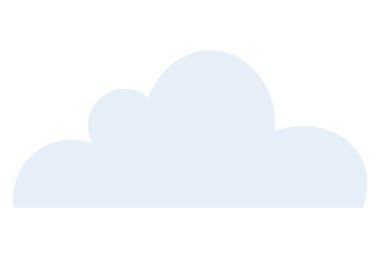 Mavi tonda yuvarlak bulut şekli, sakin ve basitliği çağrıştırıyor. Hava, çevre, teknoloji, veri depolama, yaratıcılık, iletişim ve eğitim temaları için idealdir. Düz renk simgesi