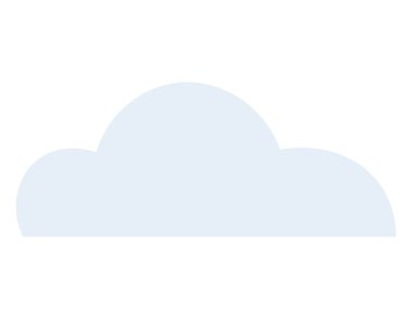 Açık mavi kenarlı bulut havayı, bağlantıyı, depolamayı ve basitliği sembolize ediyor. Hava tahmini, bulut hesaplama, minimalizm, ağ, teknoloji dijital kavramları için ideal