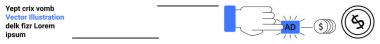 Çevrimiçi reklamcılık, tıklama başına ödeme, pazarlama, markalaşma, e-ticaret, para kazanma ve mali işlemleri temsil eden bir ödeme sembolüne bağlı, parlayan dijital AD tuşuna el ile basılıyor. İdeal