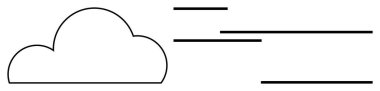 Pürüzsüz yatay çizgileri olan bulut rüzgar ya da hareket olduğunu gösteriyor. Hava, hız, teknoloji, basitlik, minimalizm, eko ve ulaşım temaları için idealdir. Düz basit metafor