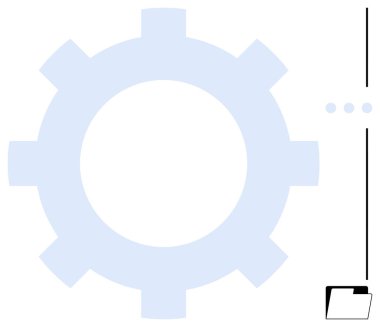 Açık mavi şanzıman ve soyut çizgiler ve noktalarla birbirine bağlı bir dizin simgesi. İş akışı, süreç yönetimi, otomasyon, veri örgütü, takım çalışması, teknoloji için ideal, düz basit metafor