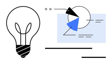 Ampul çizelgeler, grafikler ve soyut çizgiler ile eşleştirildiğinde yaratıcılık, veri analizi, problem çözme ve stratejiyi temsil eder. Yenilik için ideal, analitik, planlama fikri araştırma tasarımı