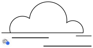 Kara çizgili bulut, dağılmış düşünceleri sembolize ediyor, hüzünlü duyguları temsil ediyor. Zihinsel sağlık, stres, yansıma, üzüntü, basitlik, duygusal berraklık, düz bir metafor için ideal.