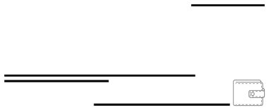 Kalın, yapılandırılmış yatay çizgilerin yanına dikilmiş küçük bir cüzdan. Finansal yönetim, minimalizm, organizasyon, güvenlik, bütçe, tasarruf ve basitlik için ideal. Düz basit