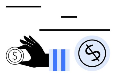 Kara El, ekonomiyi, işlemleri, tasarrufu, servetini, bütçesini, karar verme mekanizmasını ve finansal planlamayı vurgulayan büyük bir para biriminin yanında dolar işareti olan bozuk para tutuyor. Daire için ideal