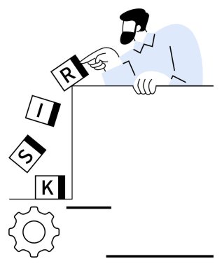 Bireysel olarak çark yakınında RISK oluşturan harf bloklarını düzenler. İş planlaması, karar verme, risk kontrolü, sorumluluk, süreç yönetimi ve sorun çözme için ideal. Düz basit
