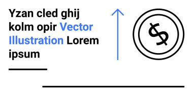 Yükselen okla özetlenen dolar para ilerlemeyi, finansal stratejileri ve genişlemeyi gösteriyor. Finans, yatırım, büyüme, iş planlaması, ekonomik kavramlar, soyut pazarlama çizgisi için ideal
