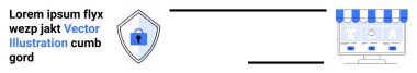 Kilitli kalkanlar güvenlik ve korumayı ön plana çıkarırken, mağaza önü arayüzü çevrimiçi alışveriş güvenliğini ön plana çıkarıyor. Siber güvenlik, e-ticaret, veri koruması, yazılım ve internet için ideal